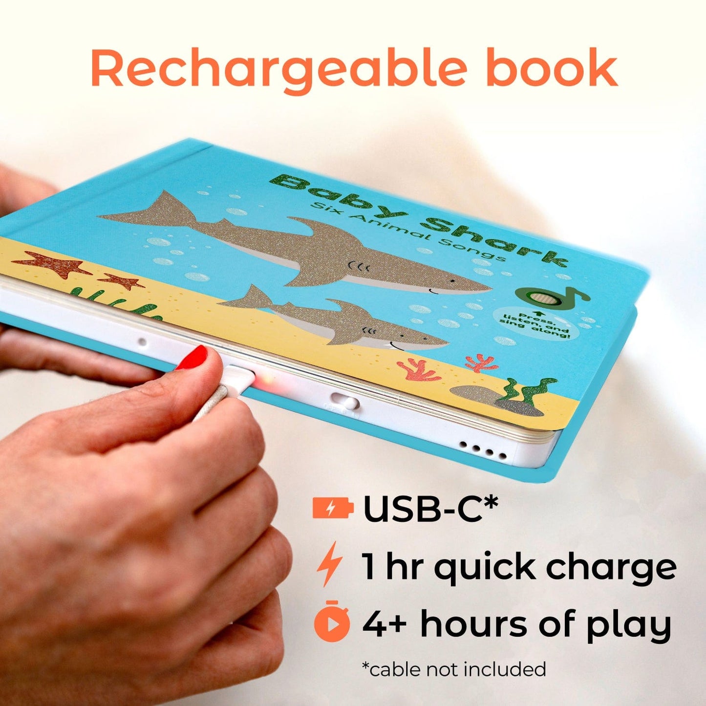 Cali's Books Sound Books Baby Shark Nursery Rhymes - Rechargeable