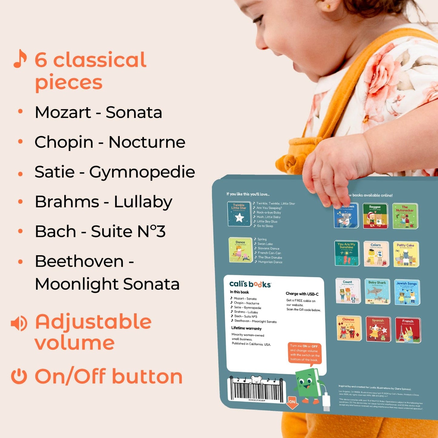 Cali's Books Sound Books Bedtime Six Classical Pieces - Rechargeable