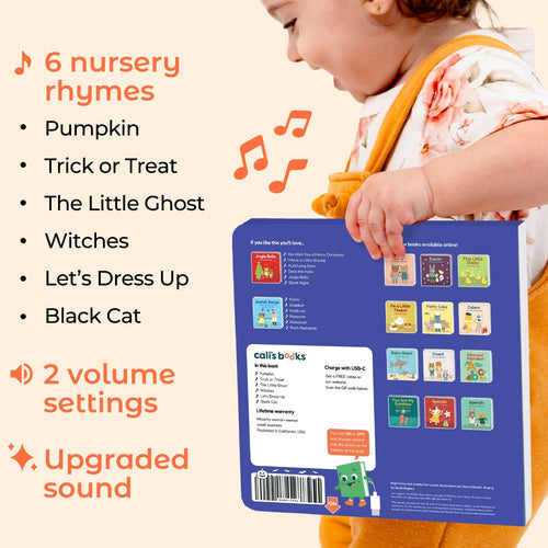 Cali's Books Sound Books Halloween Nursery Rhymes Glow-in-the-Dark - Rechargeable sound book