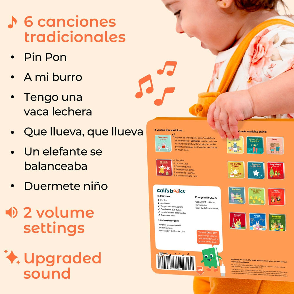 Cali's Books Sound Books Spanish Nursery Rhymes - Rechargeable